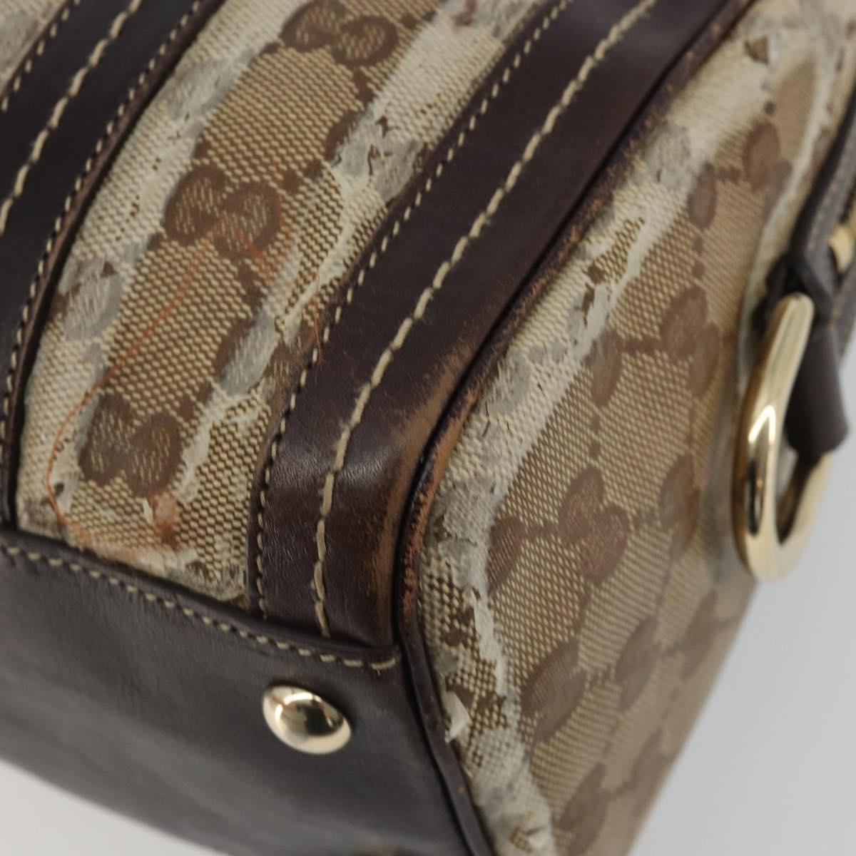 GUCCI GG Crystal Hand Bag Coated Canvas Pink Brown gold 181487 Auth 189418