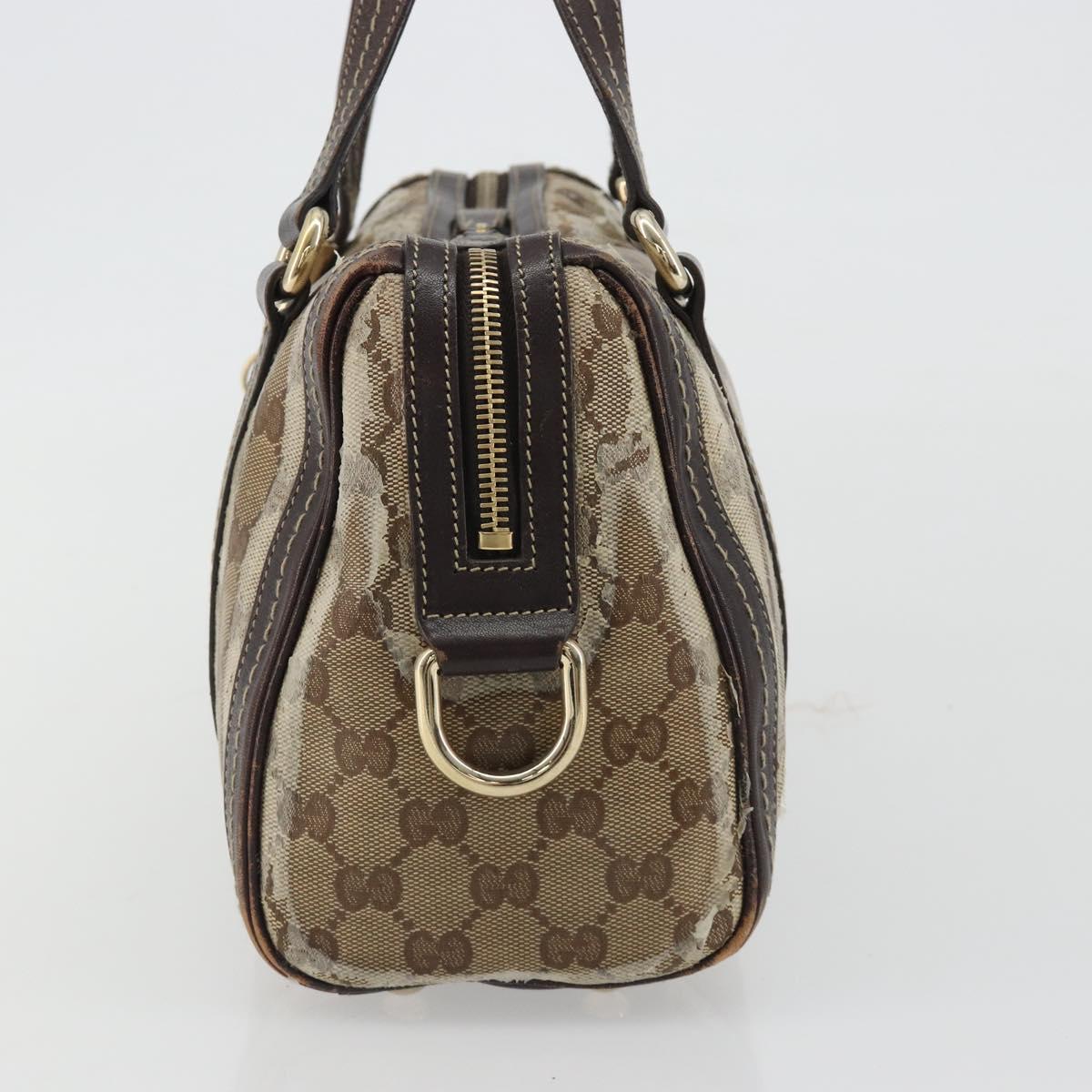 GUCCI GG Crystal Hand Bag Coated Canvas Pink Brown gold 181487 Auth 189418