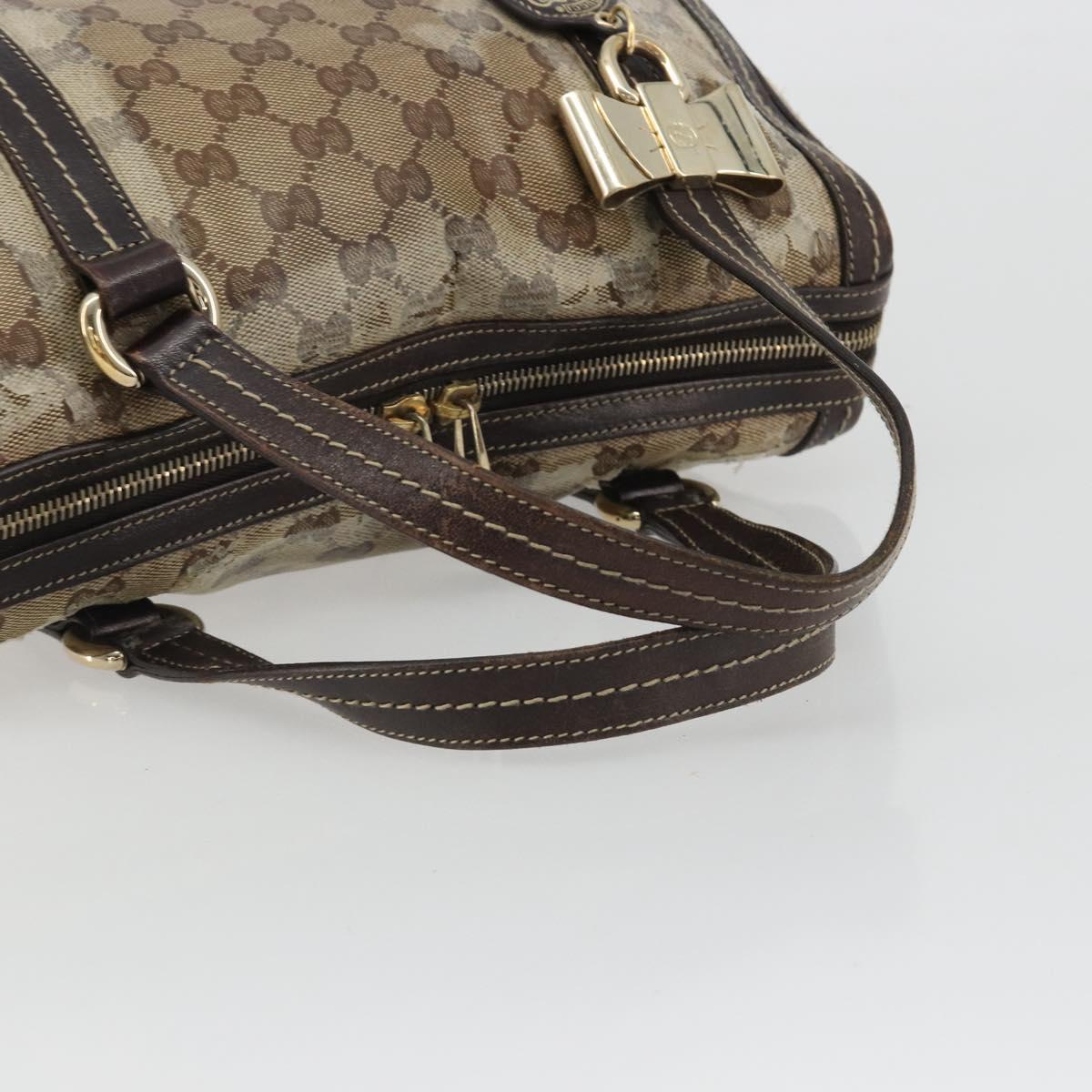 GUCCI GG Crystal Hand Bag Coated Canvas Pink Brown gold 181487 Auth 189418