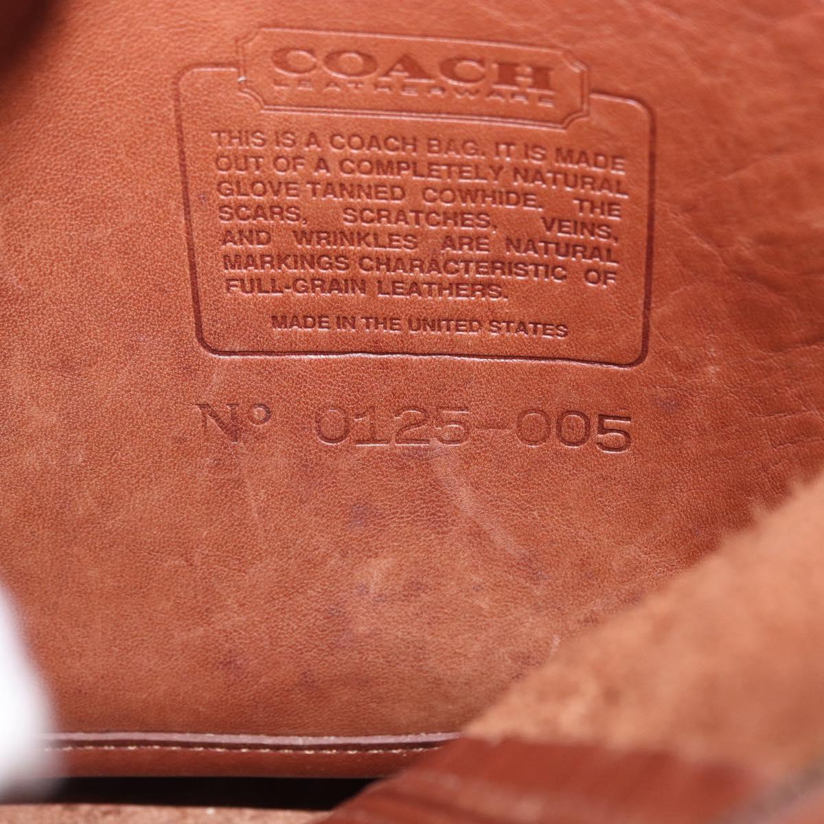 Coach Shoulder Bag Leather Brown Gold Auth 189421