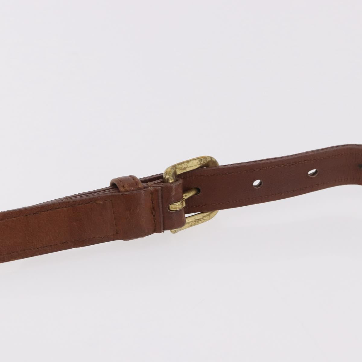 Coach Shoulder Bag Leather Brown Gold Auth 189421