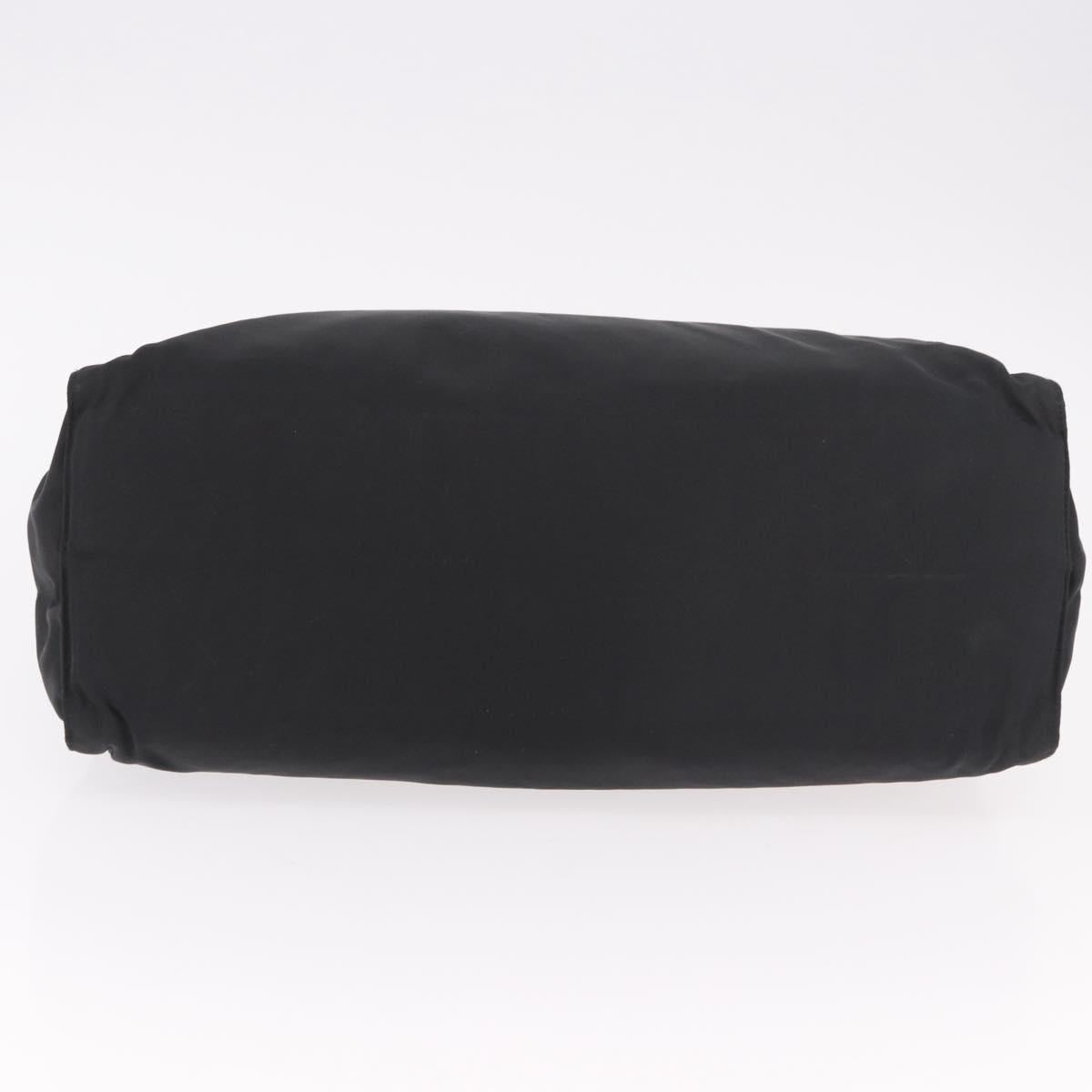 PRADA Hand Bag Nylon Black Gold Auth 189423