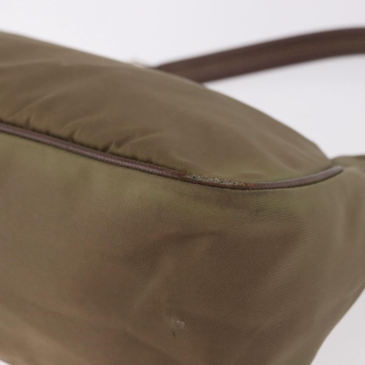 PRADA Shoulder Bag Nylon Green Silver Auth 189427