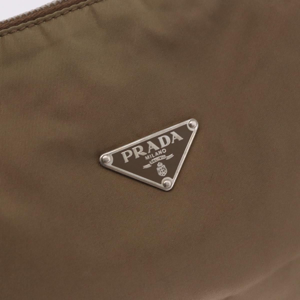 PRADA Shoulder Bag Nylon Green Silver Auth 189427