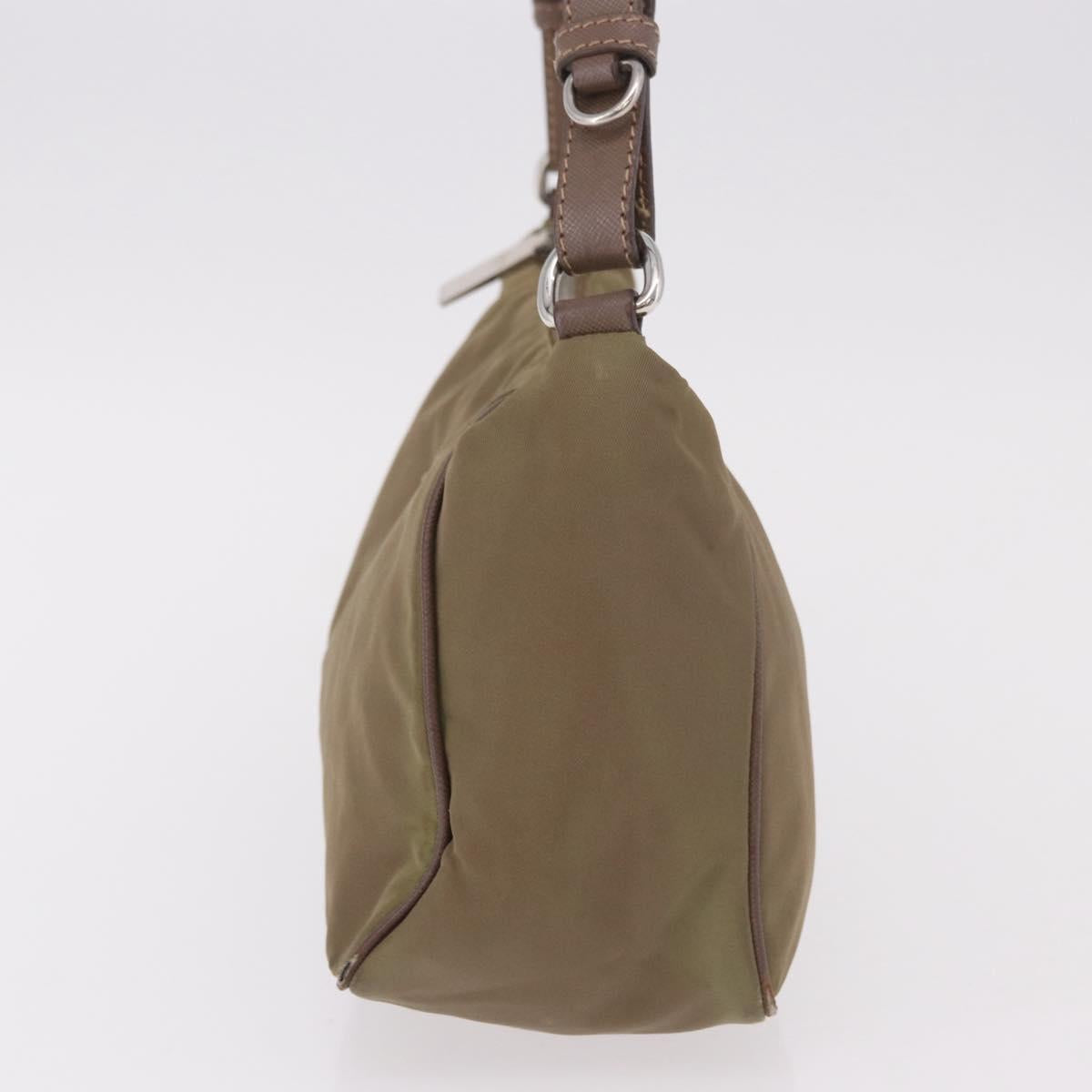 PRADA Shoulder Bag Nylon Green Silver Auth 189427