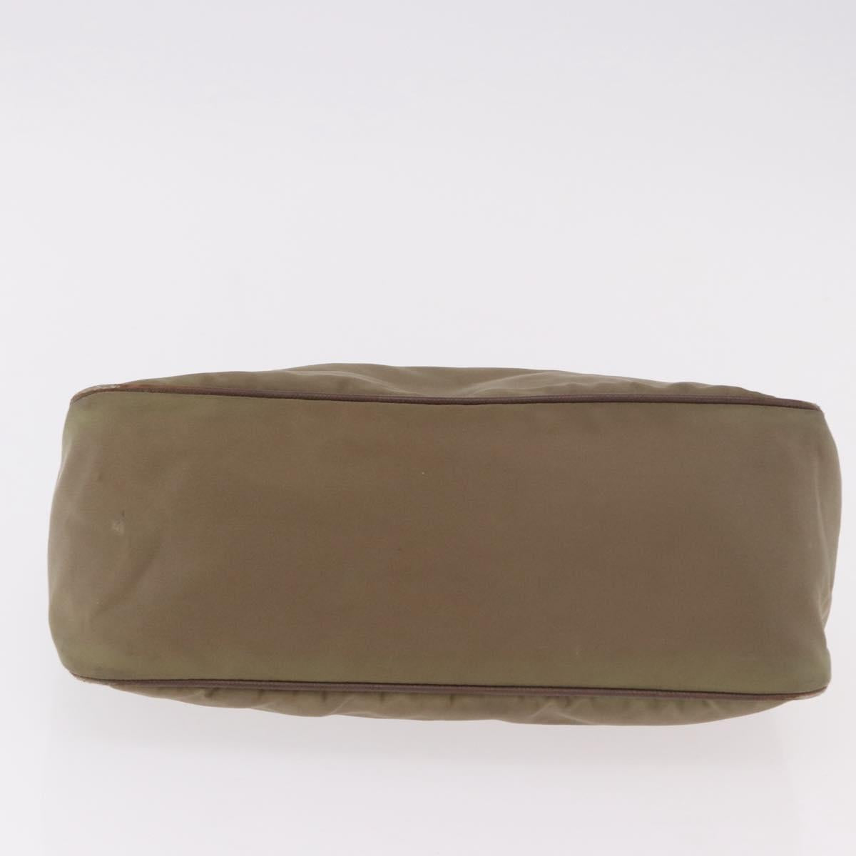 PRADA Shoulder Bag Nylon Green Silver Auth 189427