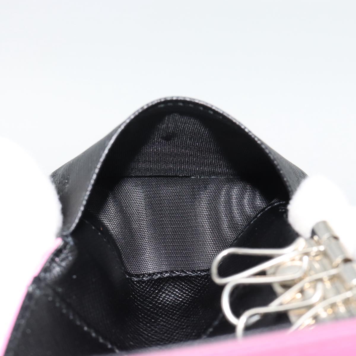 PRADA Key Case Nylon Pink Silver Auth 189428A