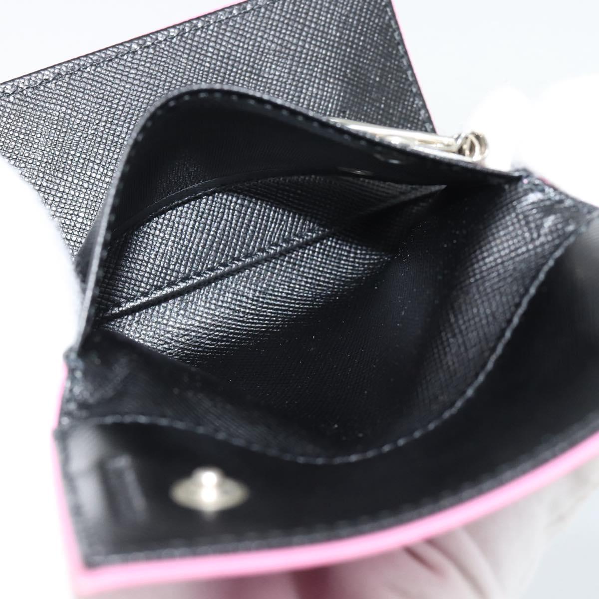 PRADA Key Case Nylon Pink Silver Auth 189428A