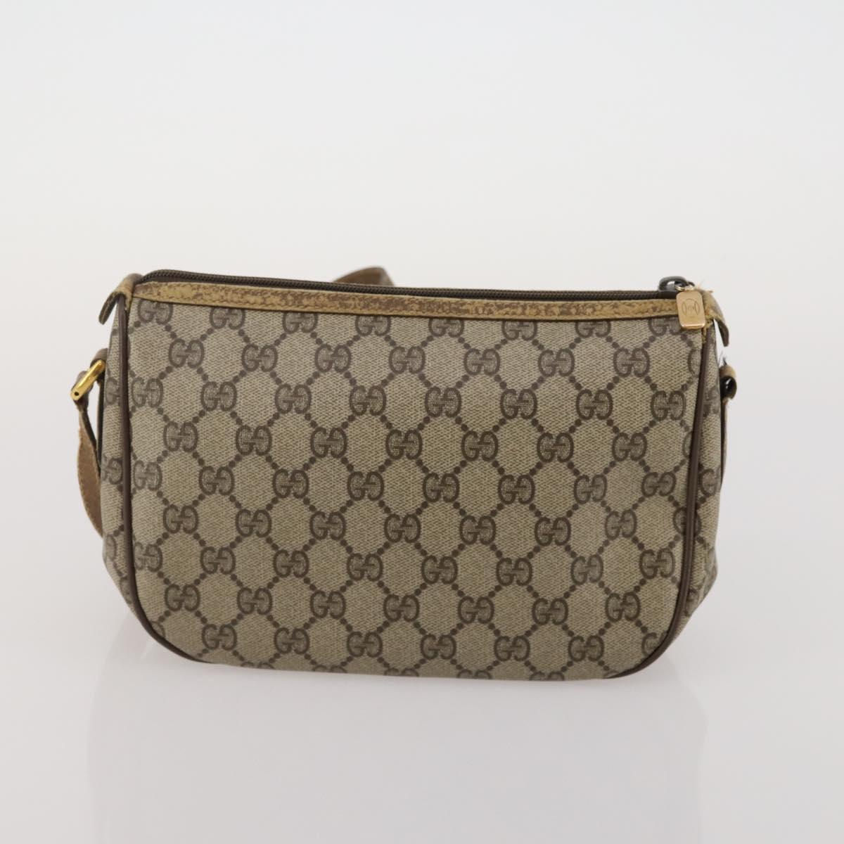 GUCCI GG Supreme Shoulder Bag PVC 2 Set Beige Purple Auth 189444