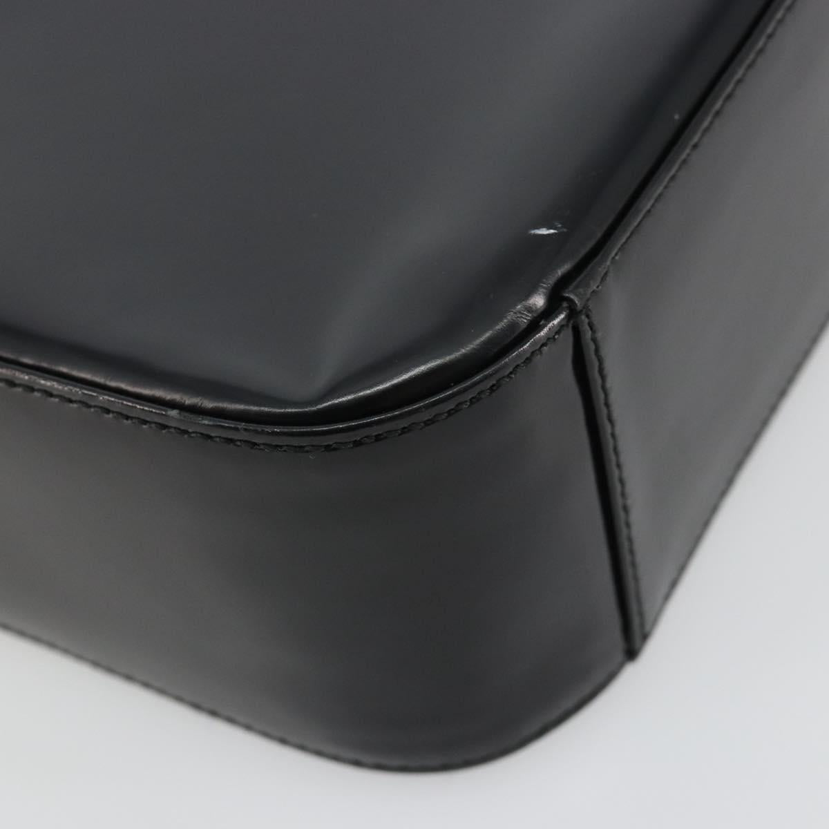 GUCCI Shoulder Bag Patent Leather Black Silver 000 1013 0506 Auth 189490