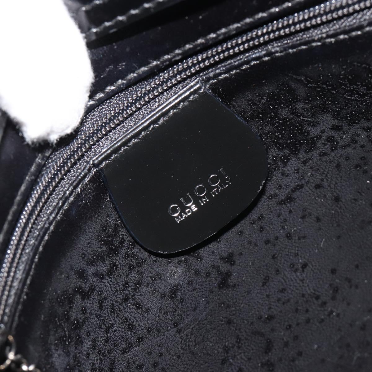 GUCCI Shoulder Bag Patent Leather Black Silver 000 1013 0506 Auth 189490