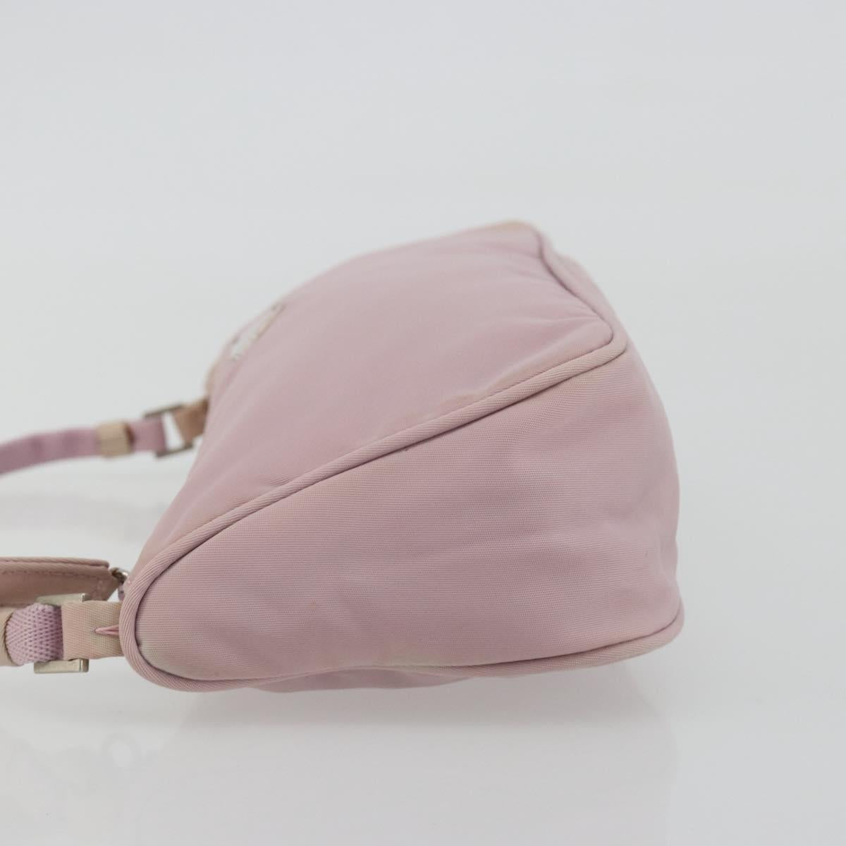 PRADA Accessory Pouch Nylon Pink Silver Auth 189497
