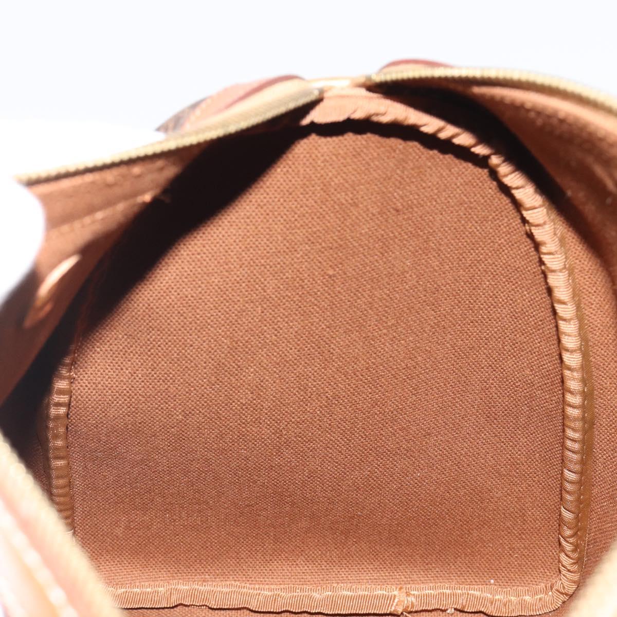 CELINE Macadam Canvas Boston Bag PVC Leather Brown Gold Auth 189503A