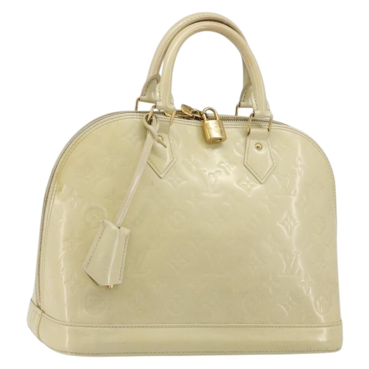 LOUIS VUITTON Monogram Vernis Alma PM Hand Bag Broncorail M91445 LV Auth 189507