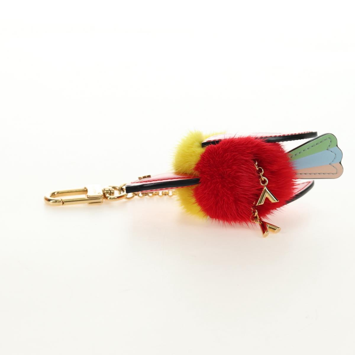 LOUIS VUITTON Bijoux Traveling Bird Sack Charm Fur Red M67390 LV Auth 189516V