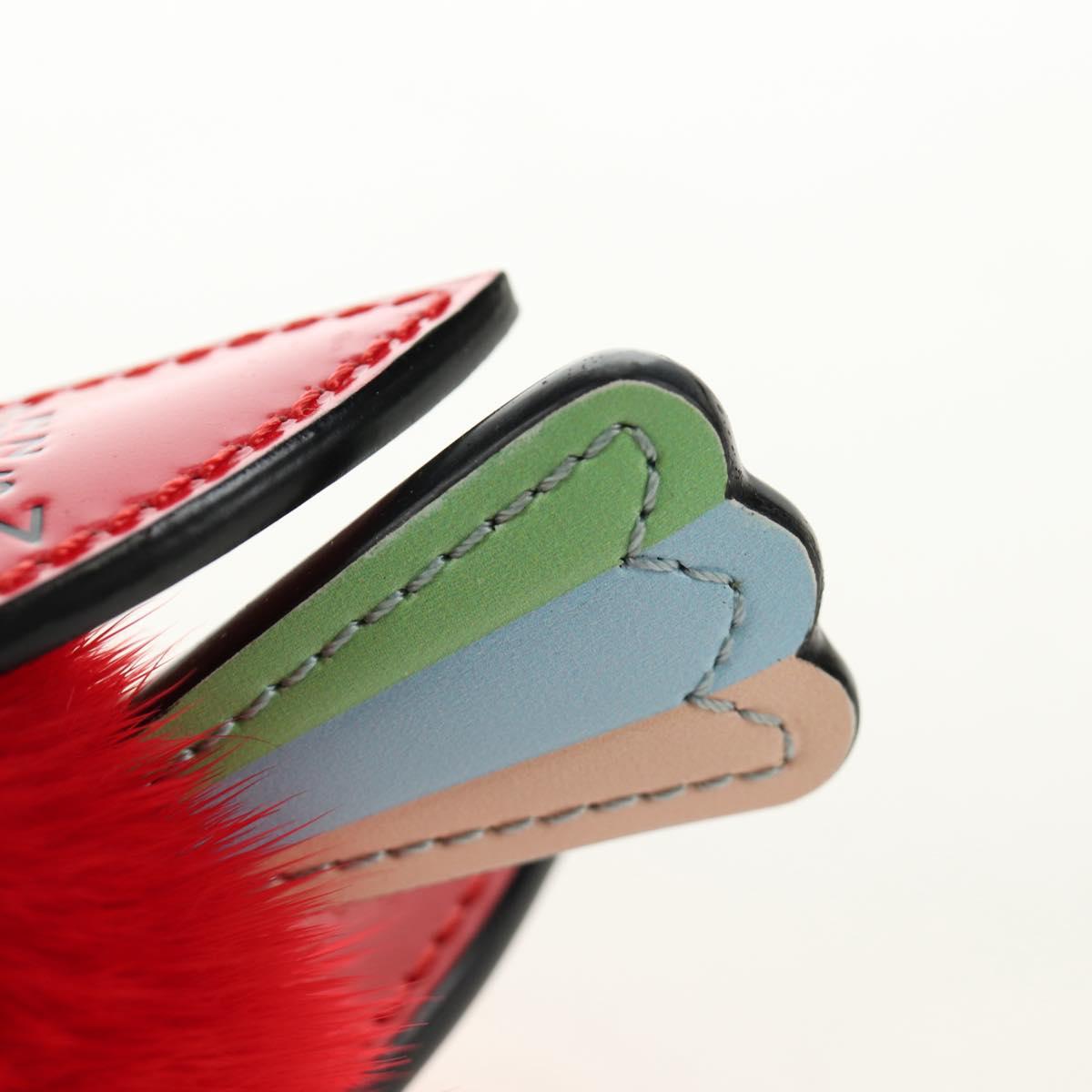LOUIS VUITTON Bijoux Traveling Bird Sack Charm Fur Red M67390 LV Auth 189516V