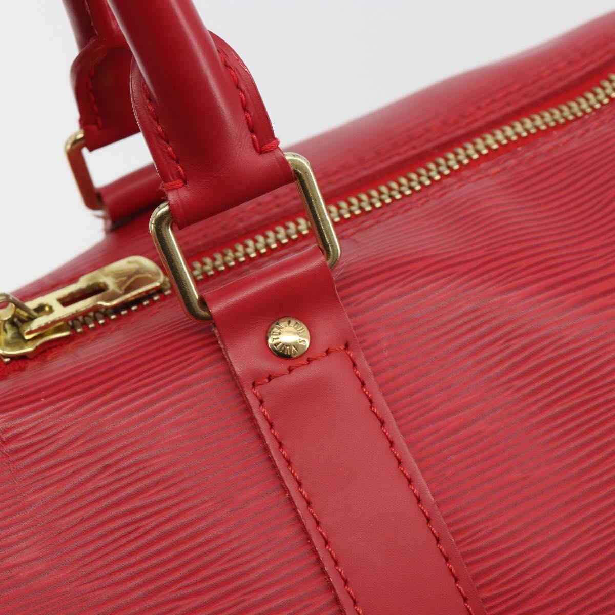 LOUIS VUITTON Epi Keepall 45 Boston Bag Red M42977 LV Auth 189520A