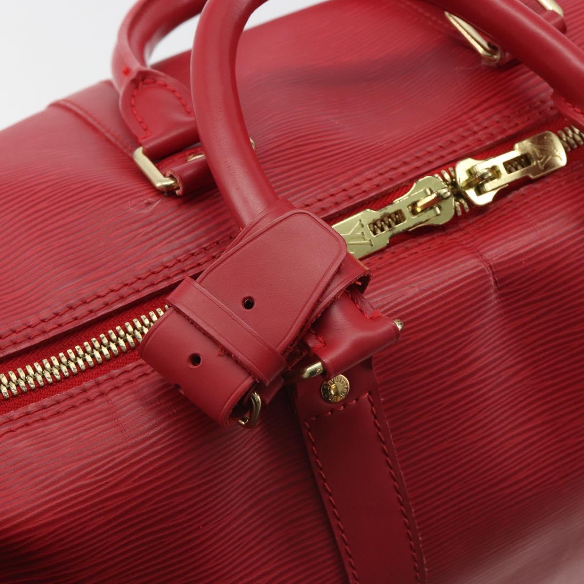 LOUIS VUITTON Epi Keepall 45 Boston Bag Red M42977 LV Auth 189520A