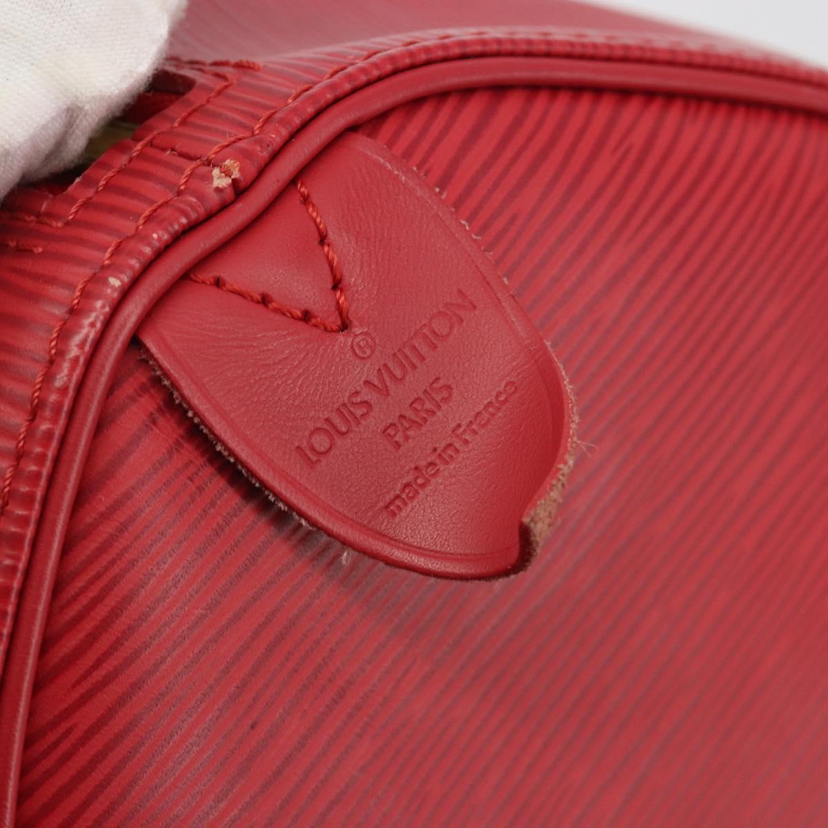 LOUIS VUITTON Epi Keepall 45 Boston Bag Red M42977 LV Auth 189520A