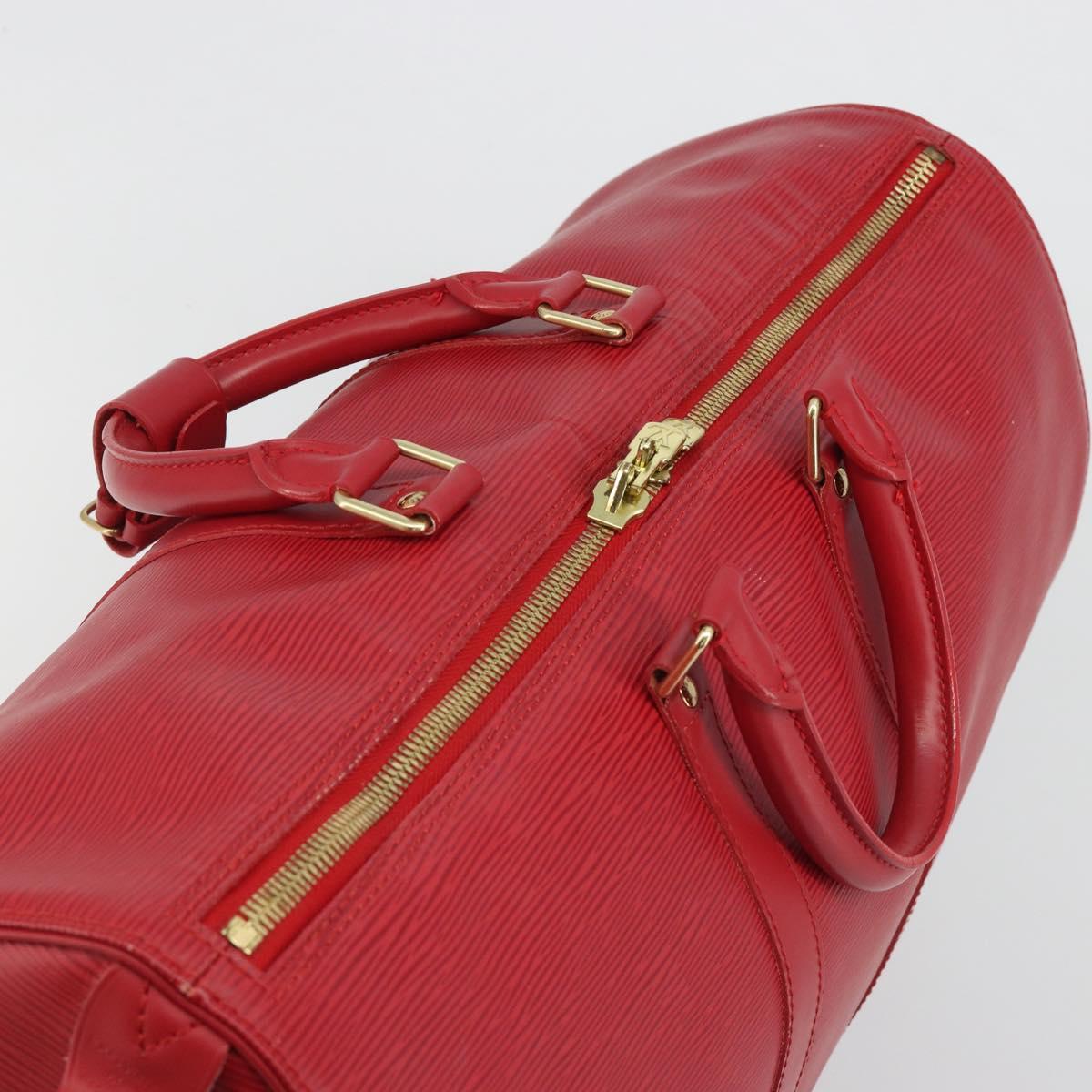 LOUIS VUITTON Epi Keepall 45 Boston Bag Red M42977 LV Auth 189520A