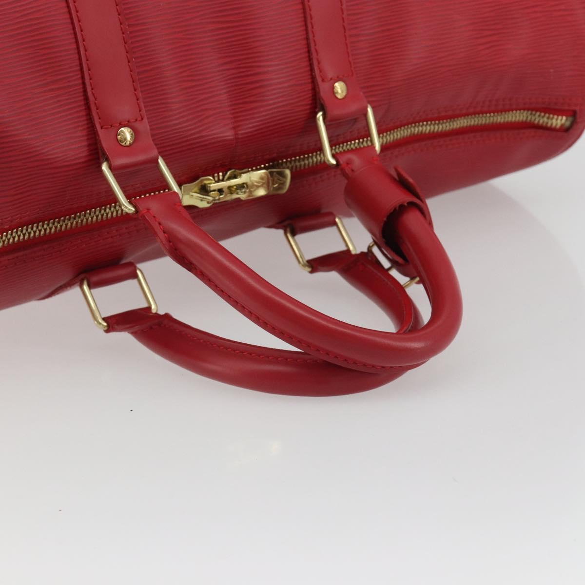 LOUIS VUITTON Epi Keepall 45 Boston Bag Red M42977 LV Auth 189520A