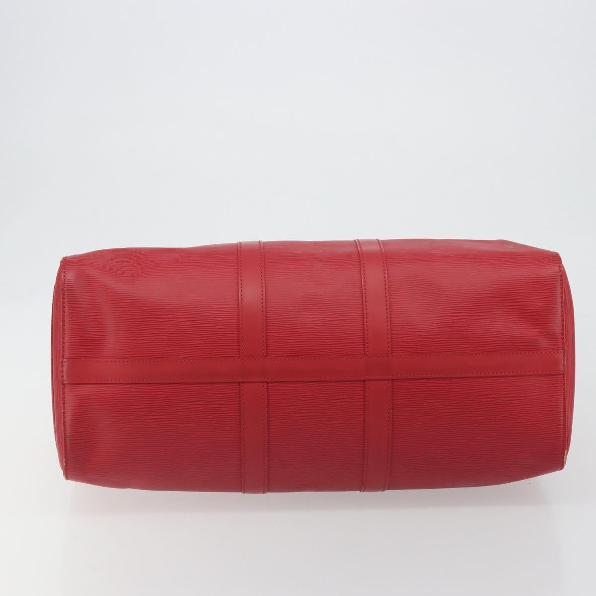 LOUIS VUITTON Epi Keepall 45 Boston Bag Red M42977 LV Auth 189520A