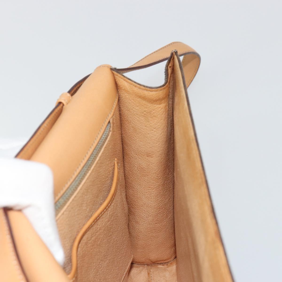CELINE Macadam Canvas Shoulder Bag PVC Leather Brown Gold Auth 189539A