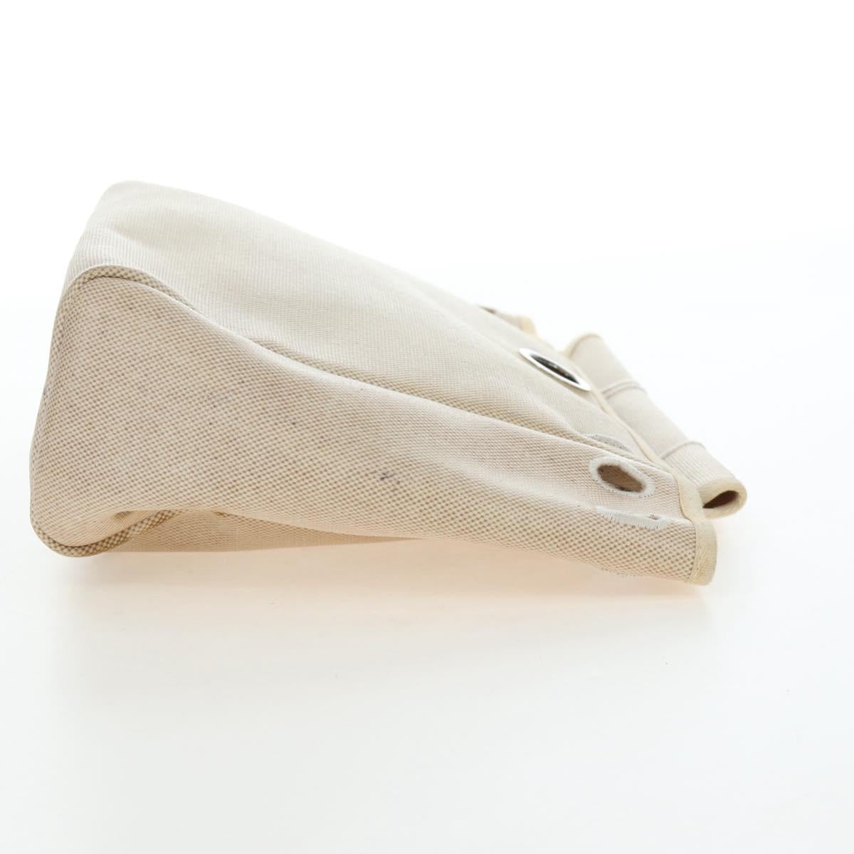 HERMES Herbag A Dos Backpack Canvas 2way Beige Silver Auth 189543