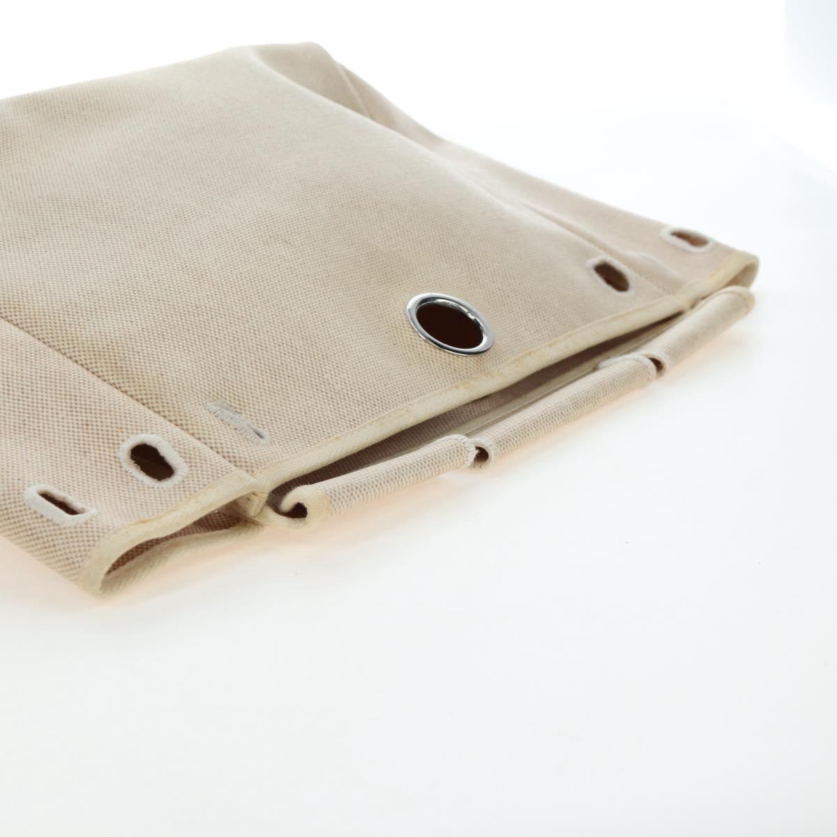 HERMES Herbag A Dos Backpack Canvas 2way Beige Silver Auth 189543