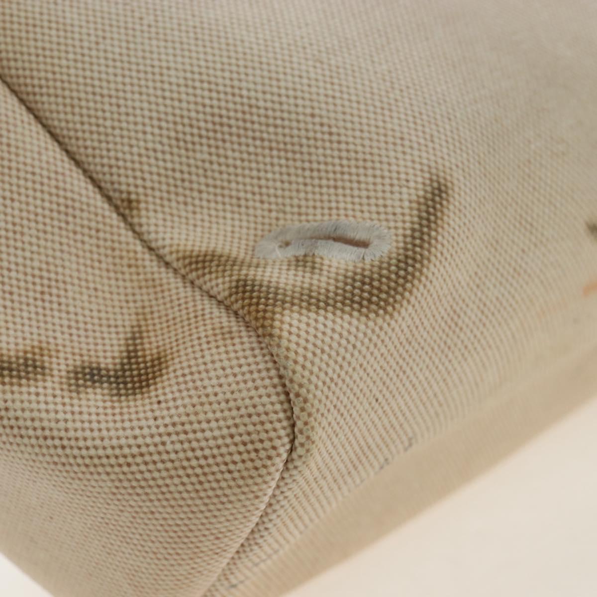 HERMES Herbag A Dos Backpack Canvas 2way Beige Silver Auth 189543