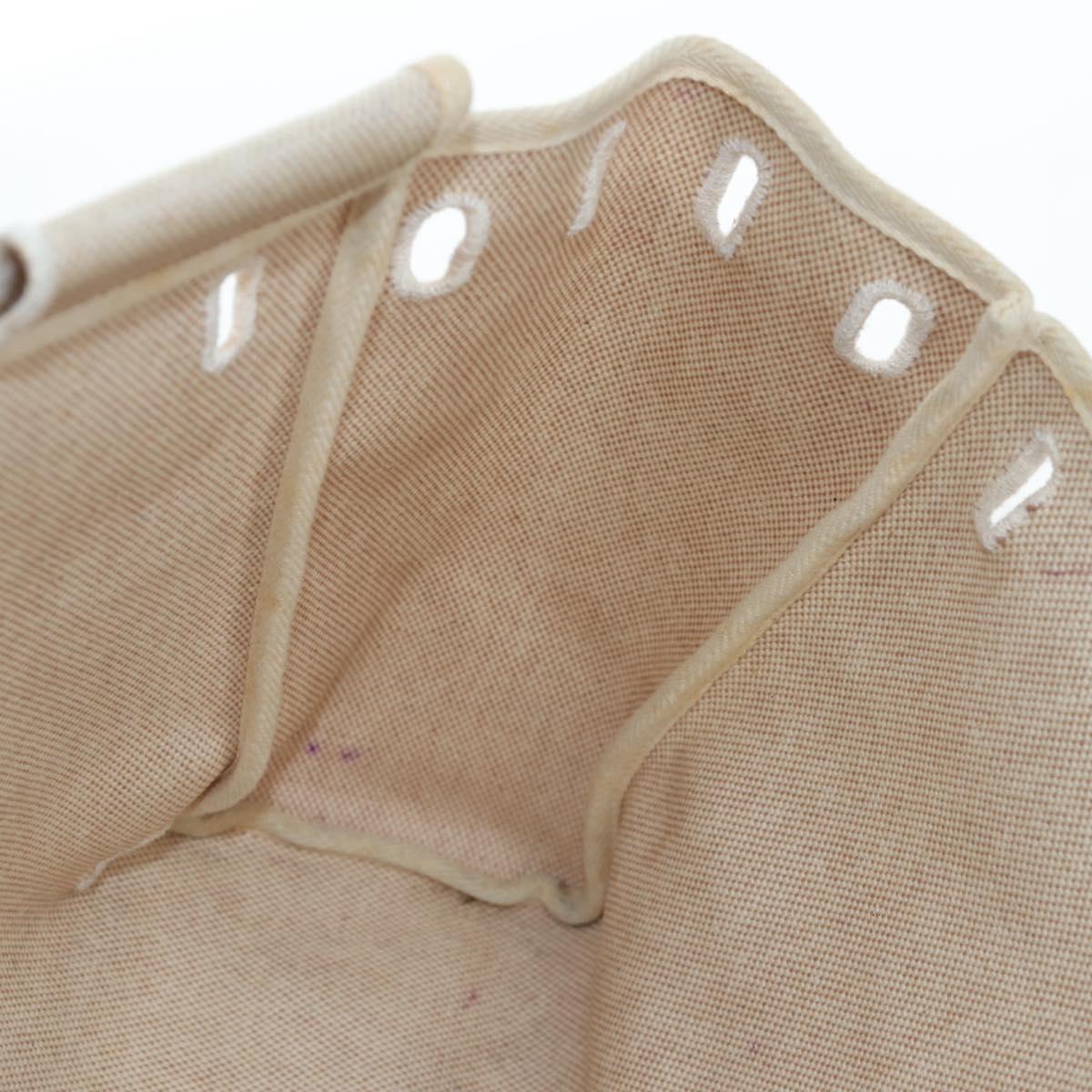 HERMES Herbag A Dos Backpack Canvas 2way Beige Silver Auth 189543
