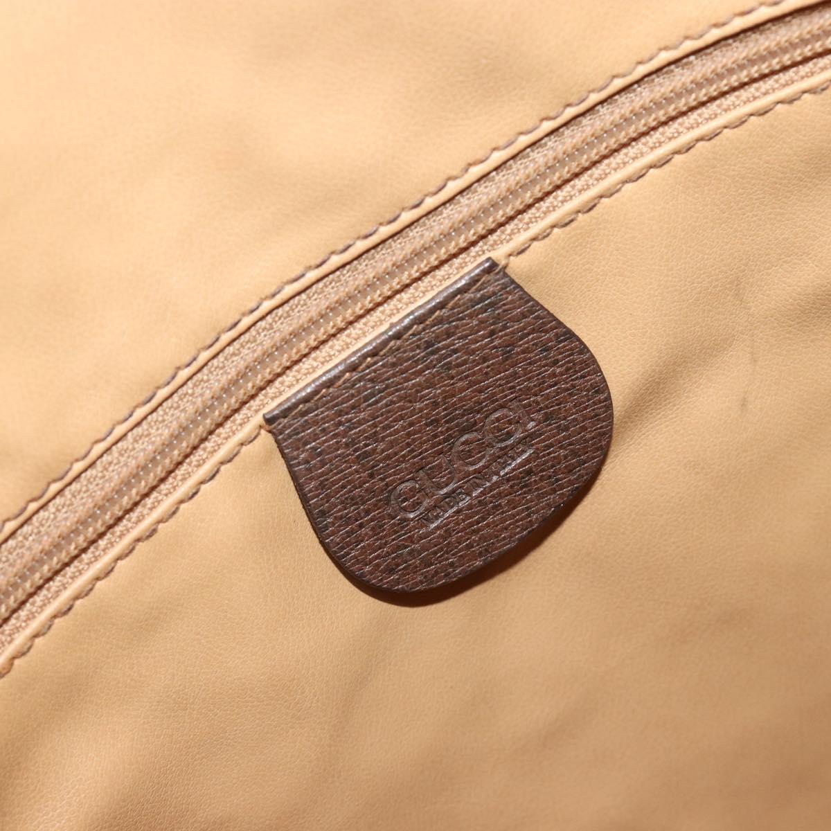 GUCCI GG Supreme Web Sherry Line Bag PVC Beige Gold 001 58 6354 Auth 189545A