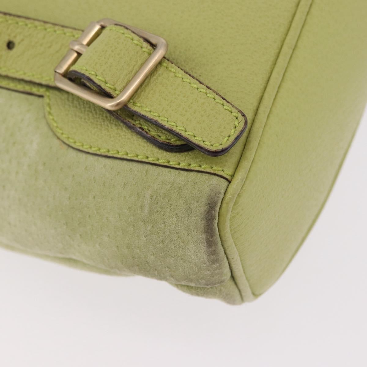 GUCCI Bamboo Backpack Suede Green Gold 003 8030 Auth 189546A