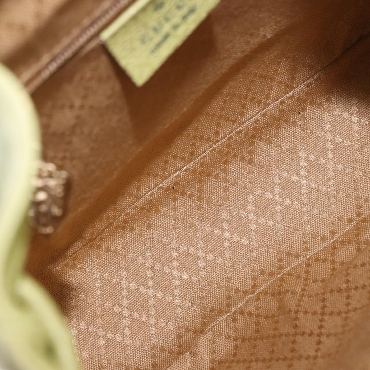 GUCCI Bamboo Backpack Suede Green Gold 003 8030 Auth 189546A