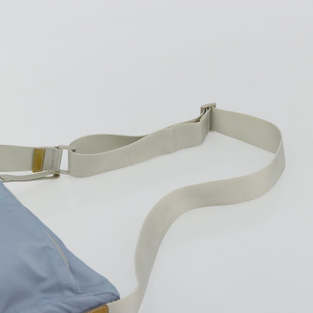 PRADA Shoulder Bag Nylon Light Blue Silver Auth 189553A