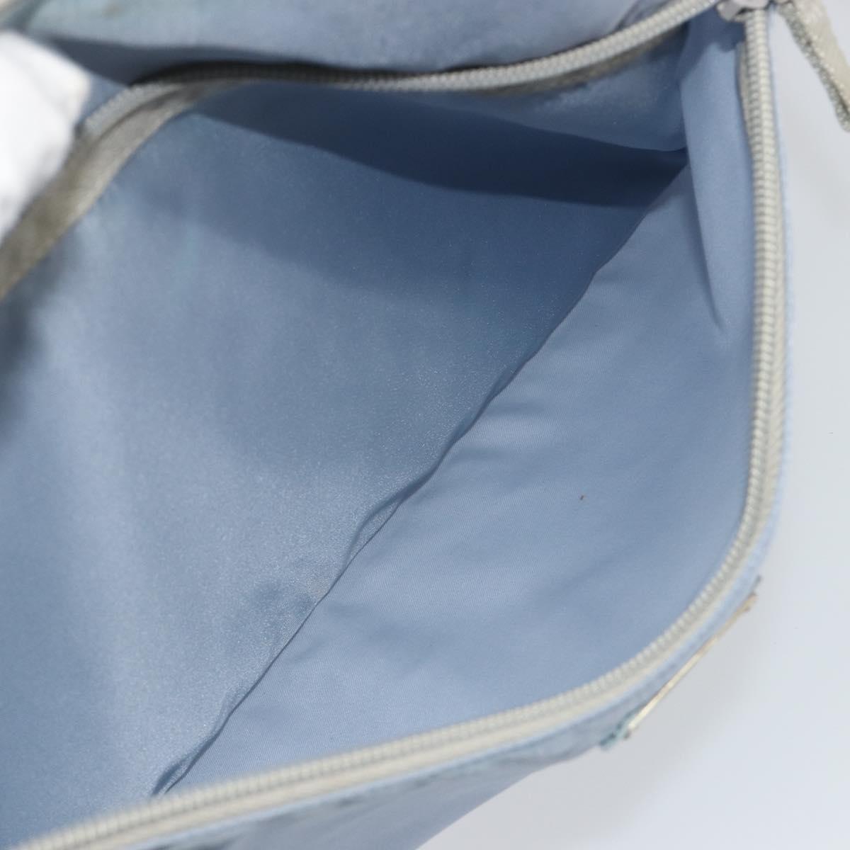 PRADA Shoulder Bag Nylon Light Blue Silver Auth 189553A