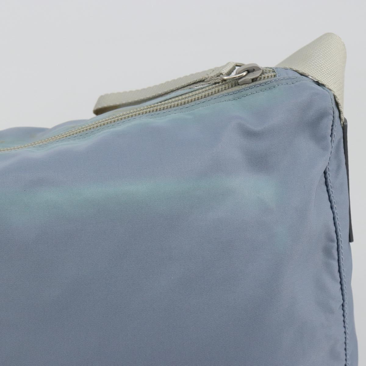 PRADA Shoulder Bag Nylon Light Blue Silver Auth 189553A