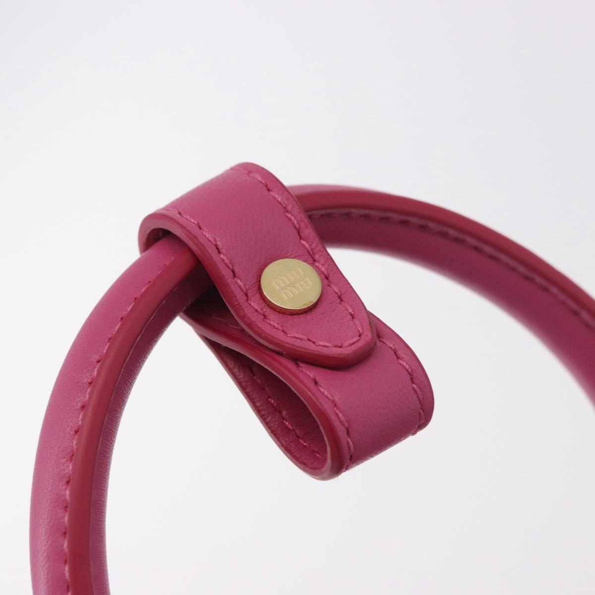 Miu Miu Matelasse Arcadi Small Hand Bag Leather 2way Pink Gold Auth 189560SM