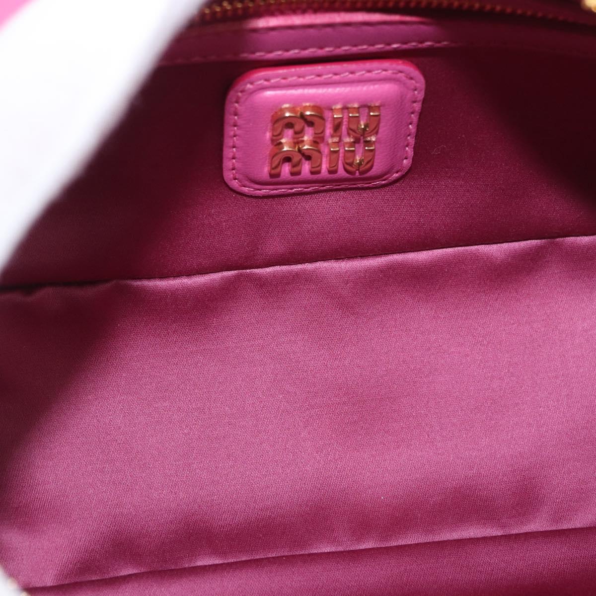 Miu Miu Matelasse Arcadi Small Hand Bag Leather 2way Pink Gold Auth 189560SM