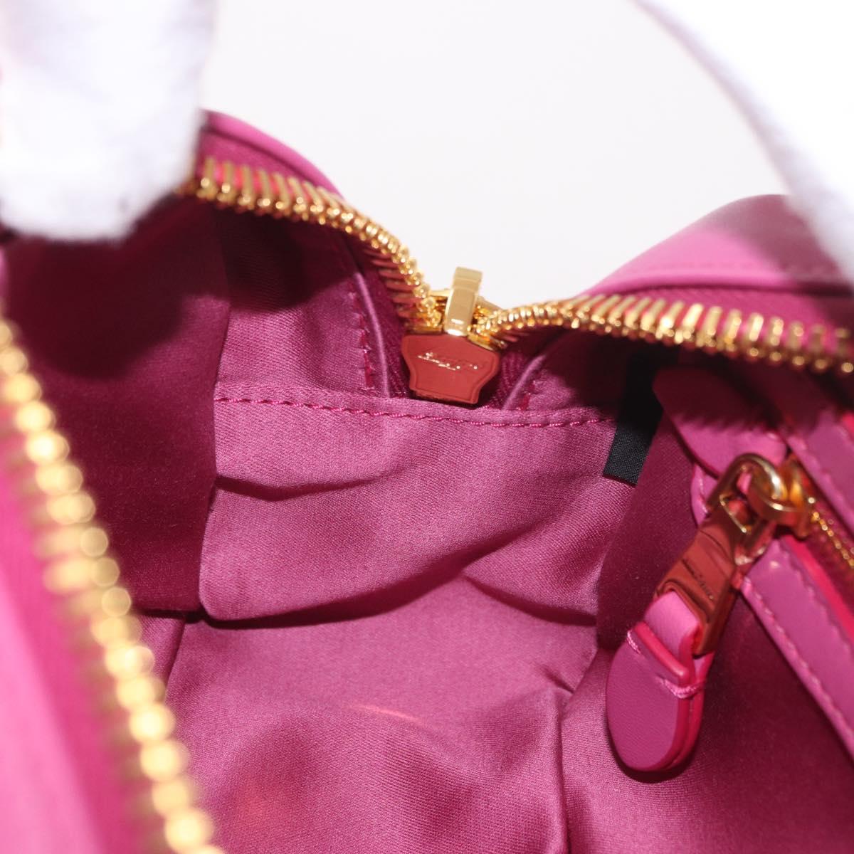 Miu Miu Matelasse Arcadi Small Hand Bag Leather 2way Pink Gold Auth 189560SM