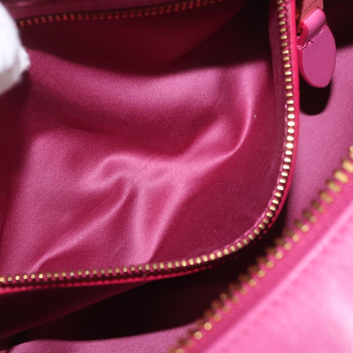 Miu Miu Matelasse Arcadi Small Hand Bag Leather 2way Pink Gold Auth 189560SM