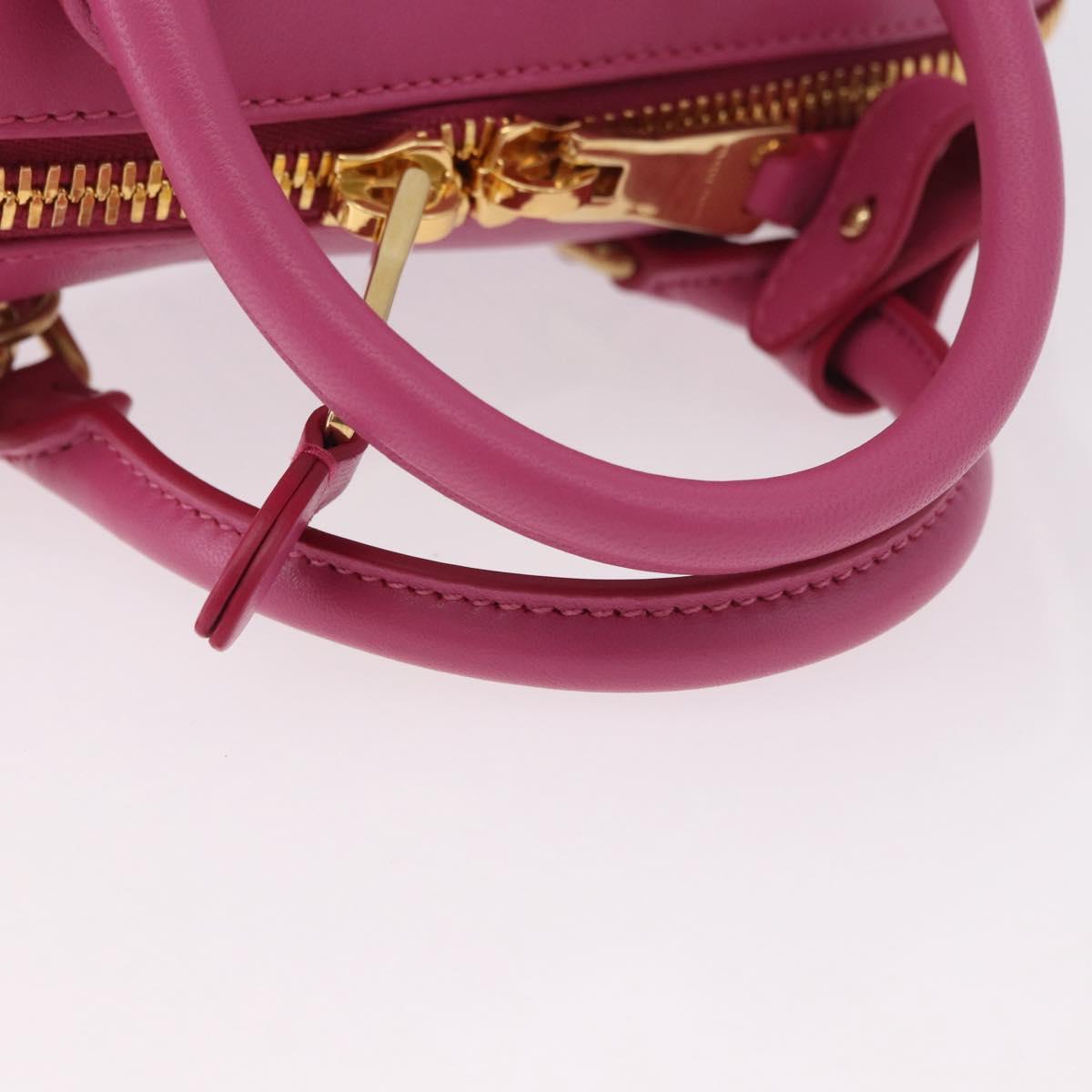 Miu Miu Matelasse Arcadi Small Hand Bag Leather 2way Pink Gold Auth 189560SM