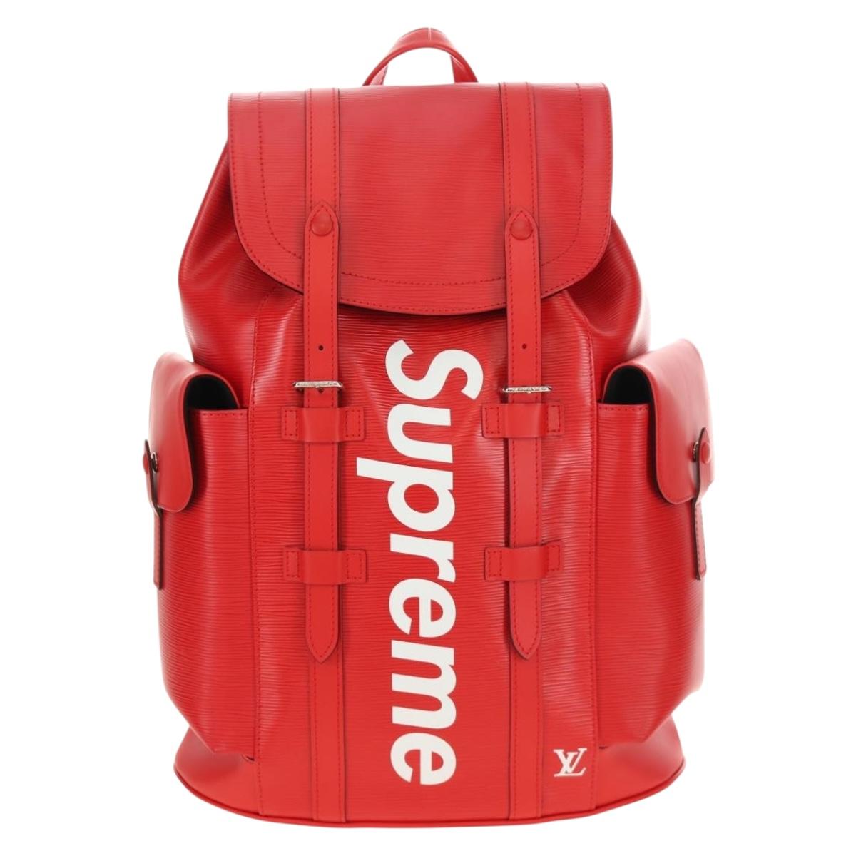 LOUIS VUITTON Epi Christopher PM Backpack LV × Supreme Red M53414 Auth 189566SM