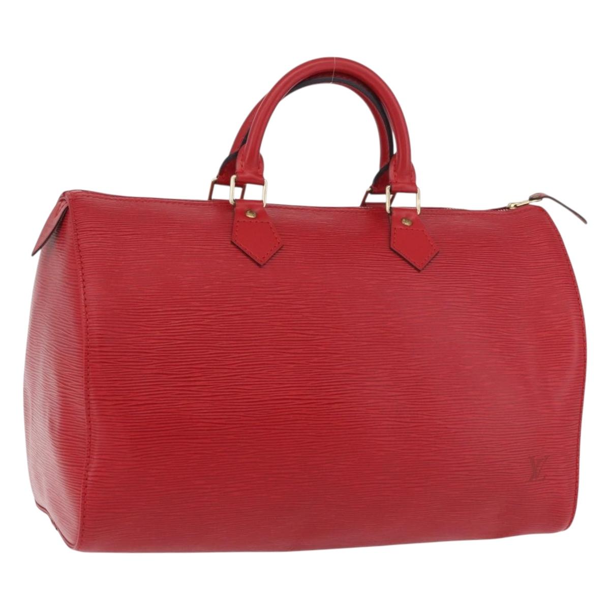 LOUIS VUITTON Epi Speedy 35 Hand Bag Castilian Red M42997 LV Auth 189568SV
