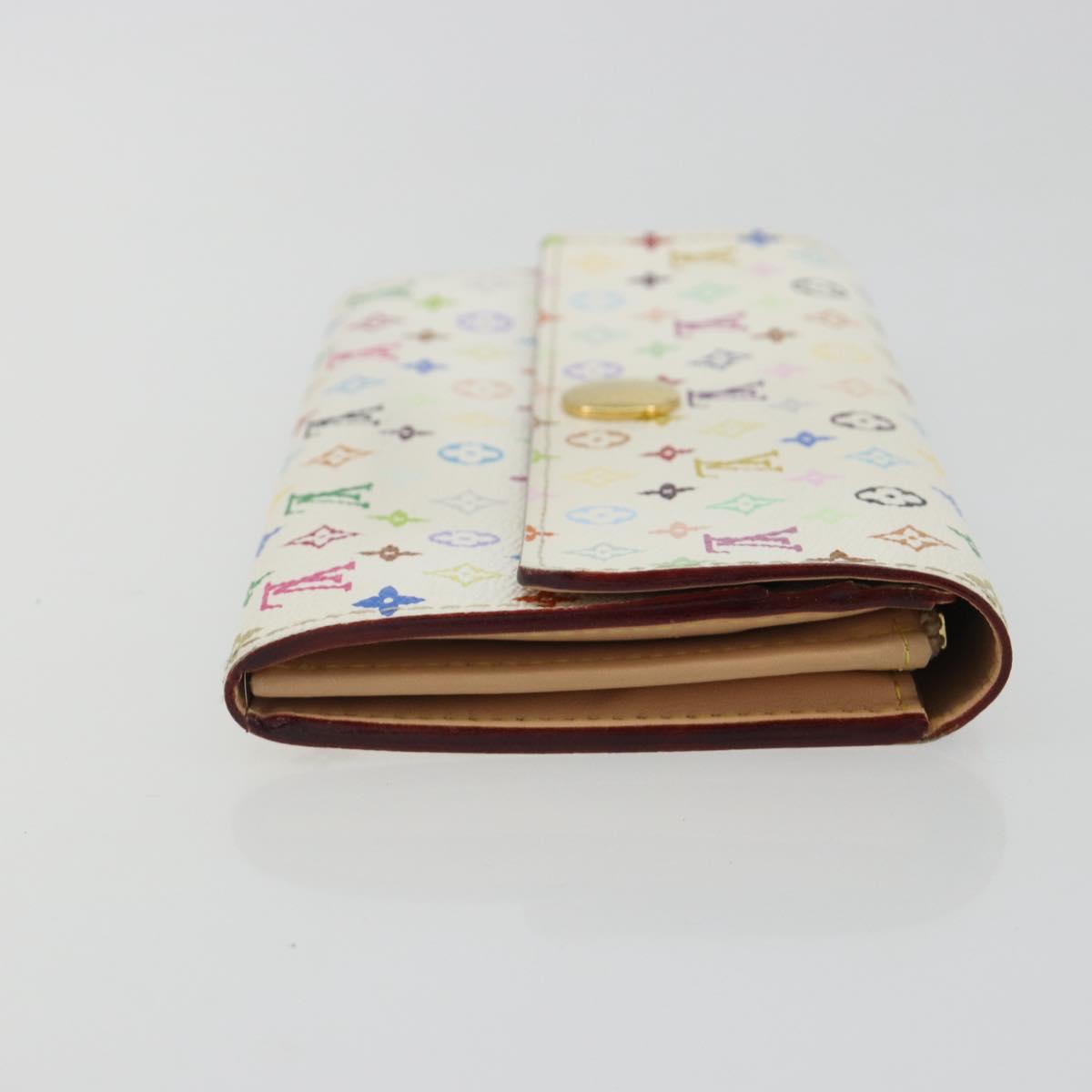 LOUIS VUITTON Multicolor Portefeuille Sarah Wallet White M93532 LV Auth 189570