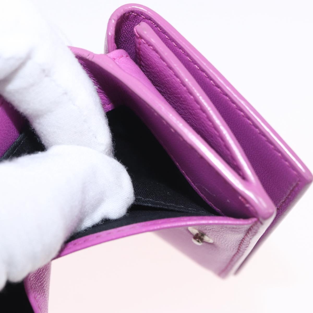 BALENCIAGA Compact Wallet Leather Pink Silver 558208 Auth 189571M