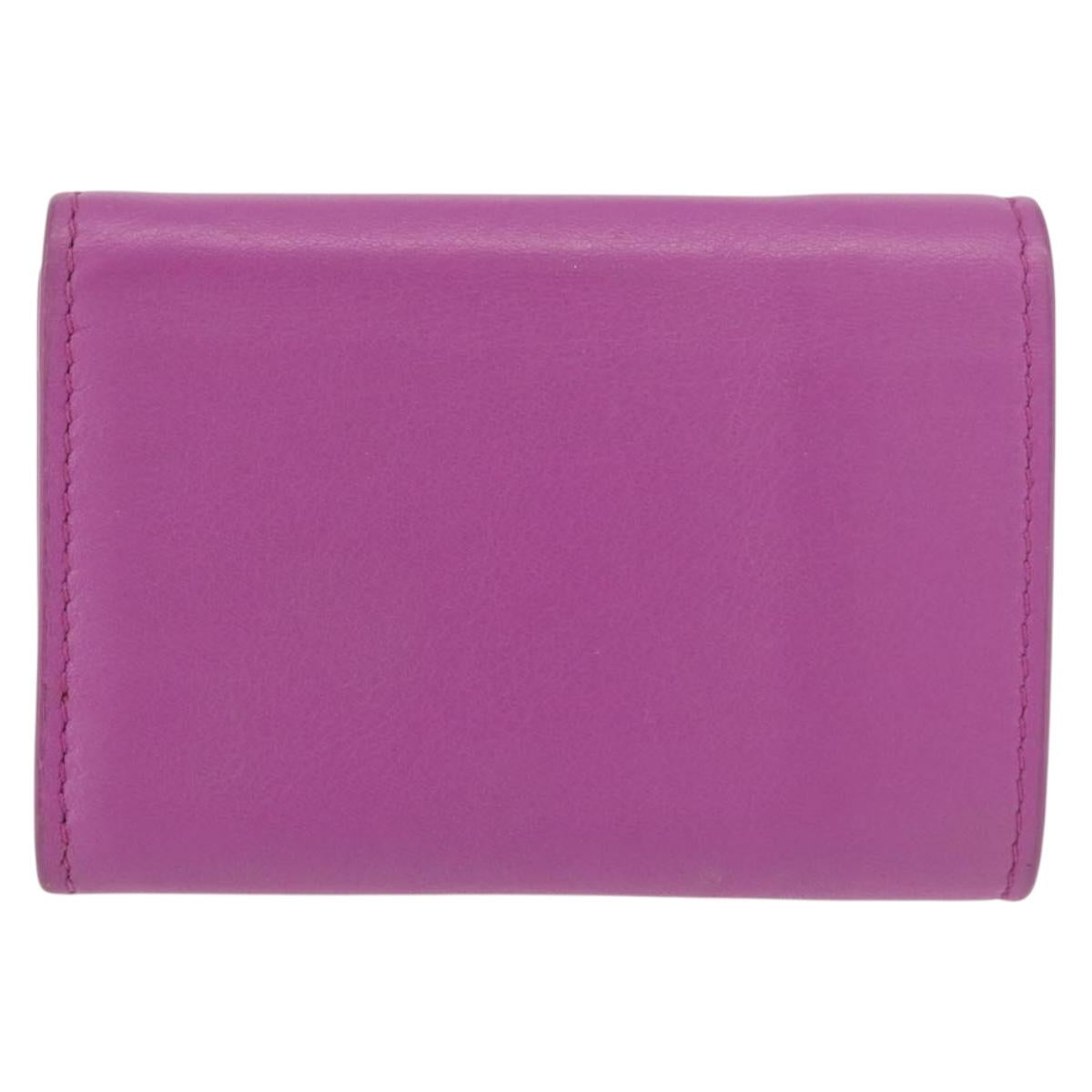 BALENCIAGA Compact Wallet Leather Pink Silver 558208 Auth 189571M