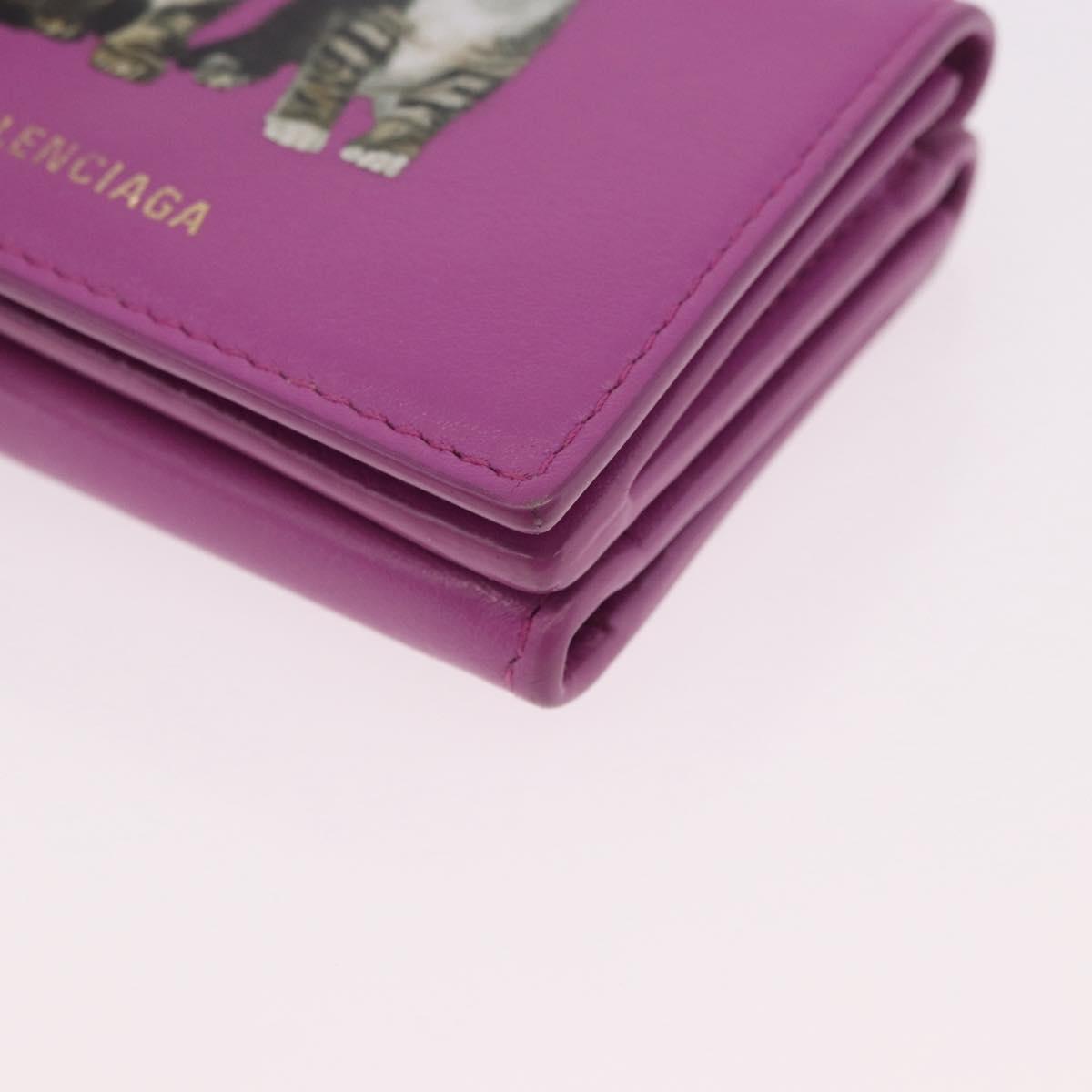 BALENCIAGA Compact Wallet Leather Pink Silver 558208 Auth 189571M