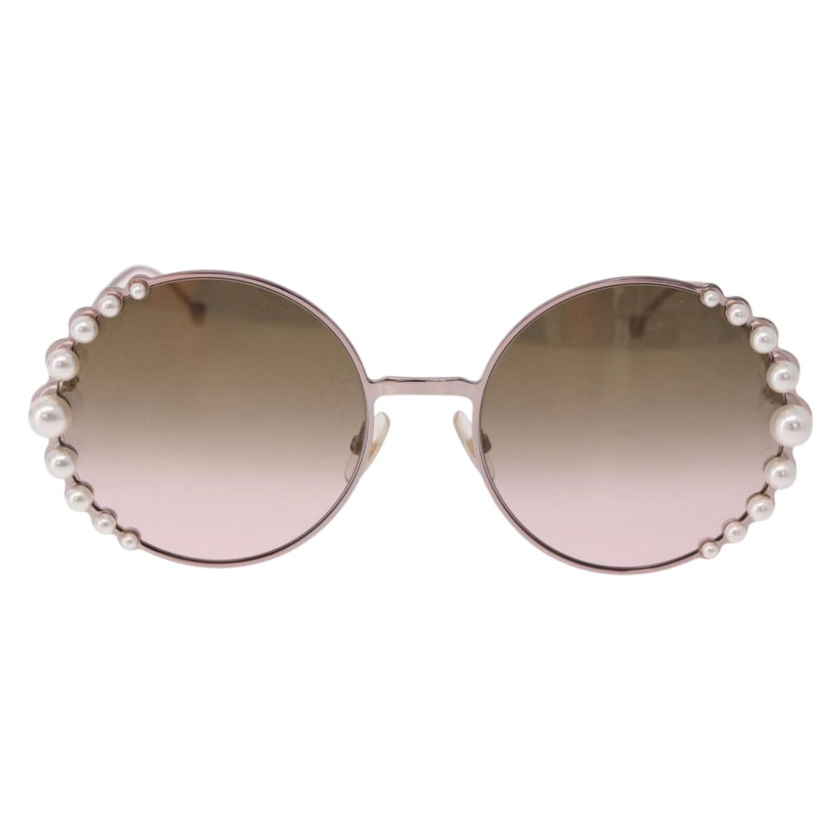 FENDI Sunglasses metal Pink Gold Auth 189574M