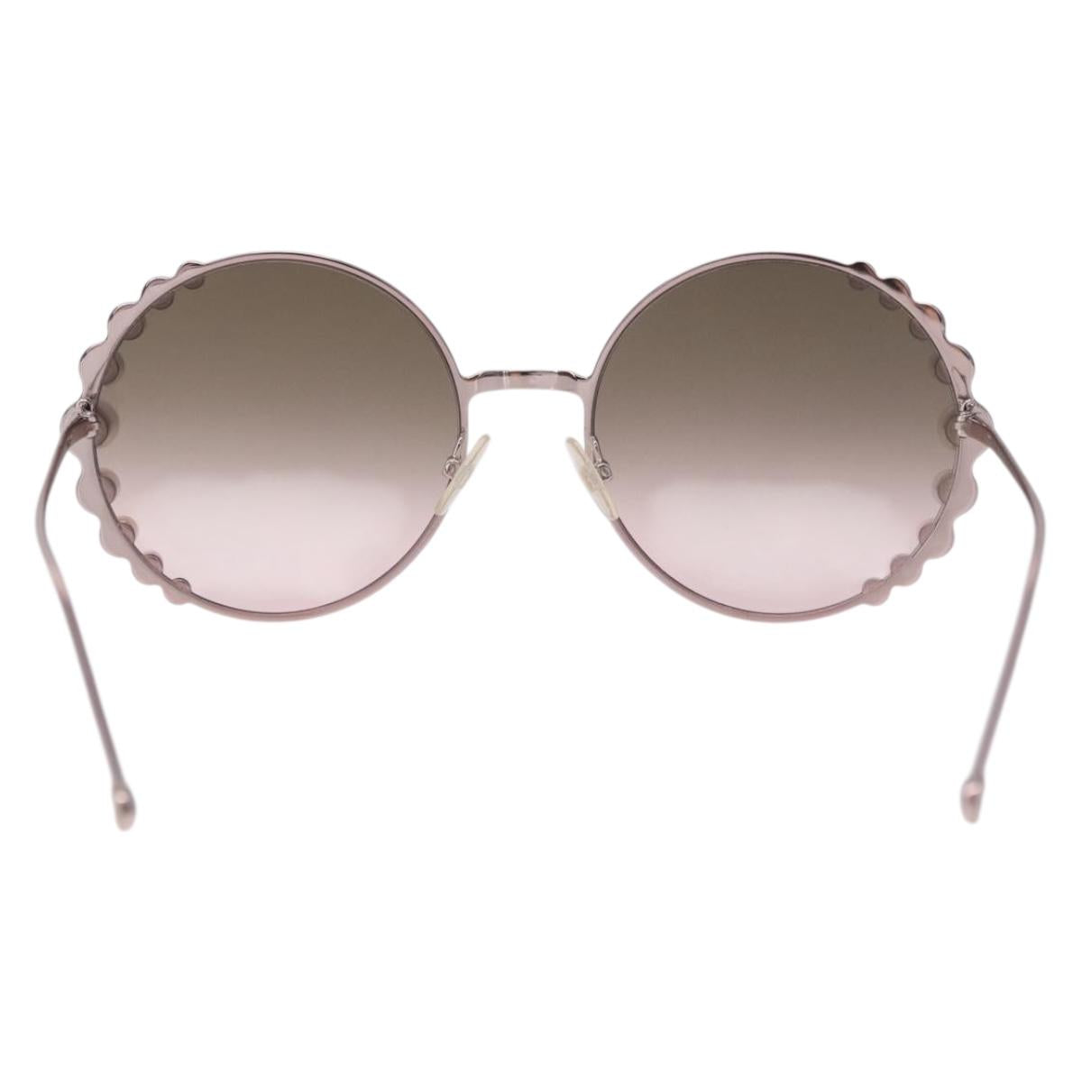FENDI Sunglasses metal Pink Gold Auth 189574M
